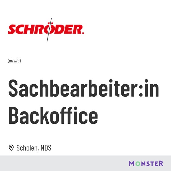 Sachbearbeiter:in Backoffice